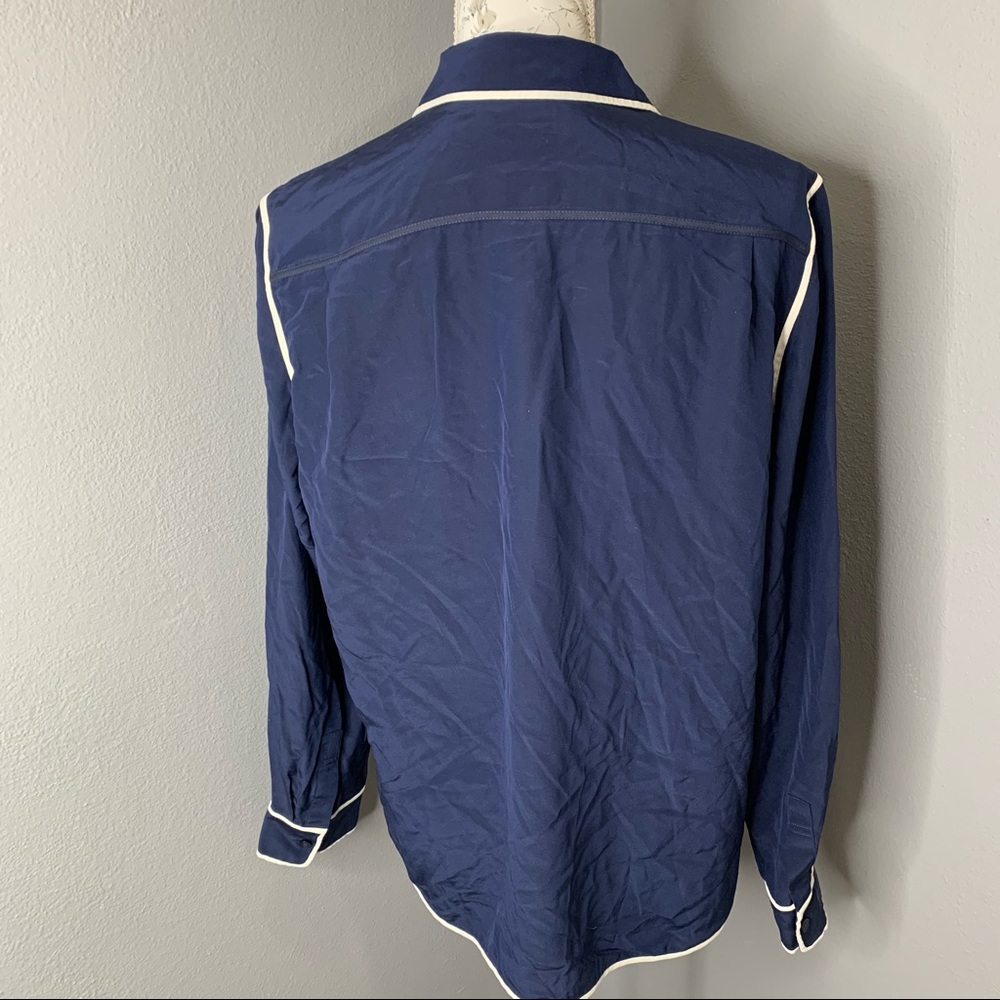 Tory Burch Contrast Binding Silk Button Top 12 - Picture 3 of 7
